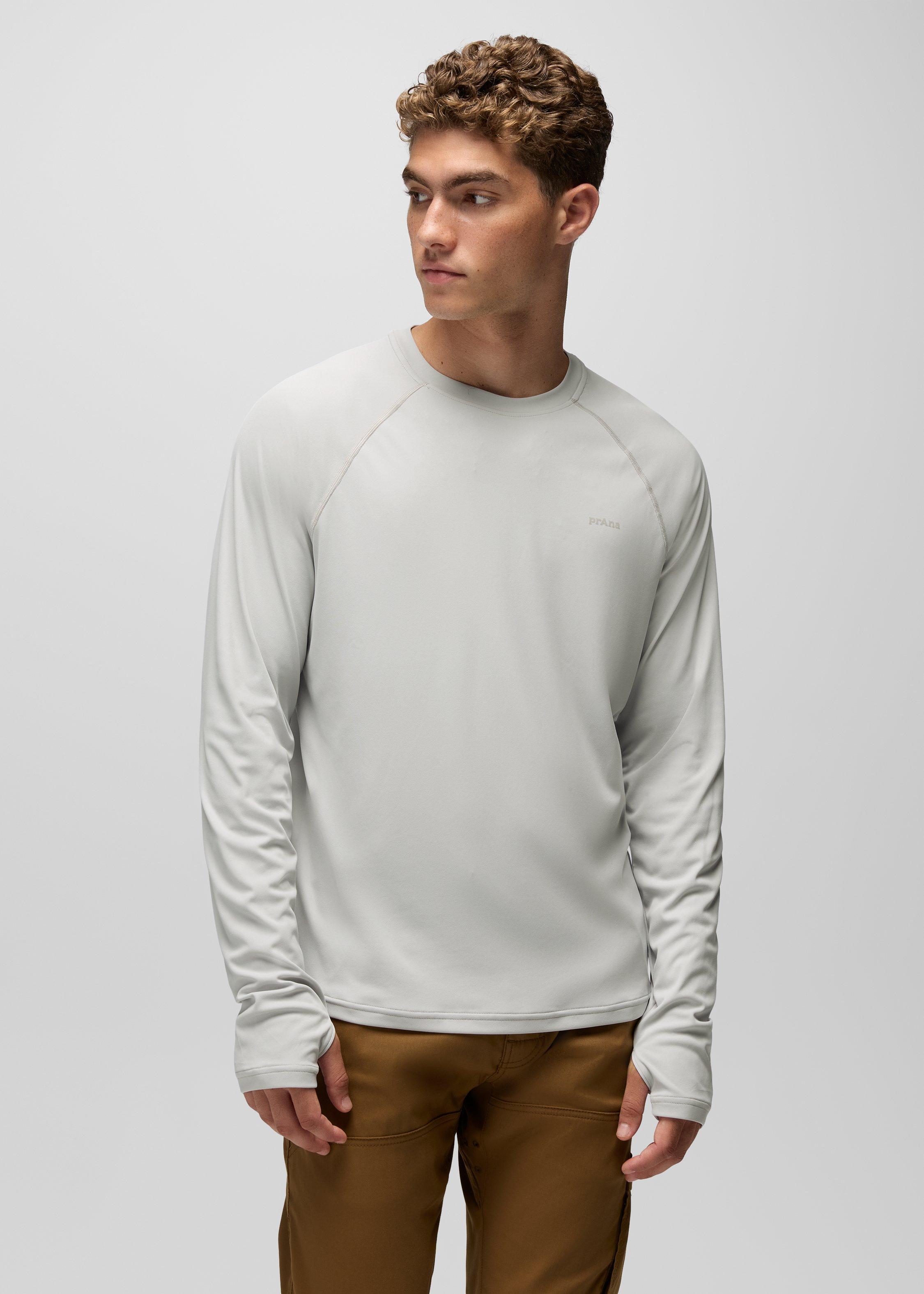 Mens prAna Sol Shade Long Sleeve Crew - River Rock