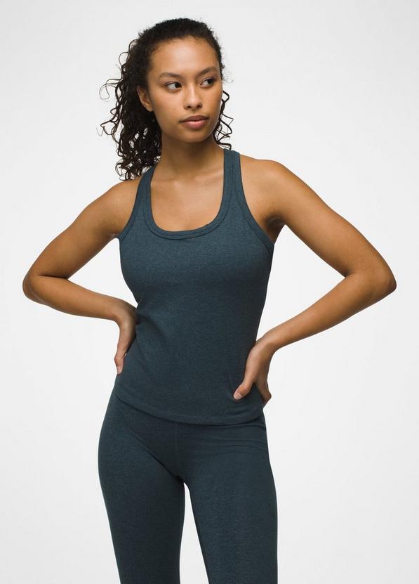 Heavana Racerback Tank, Color: Stormy Night Heather, image 8