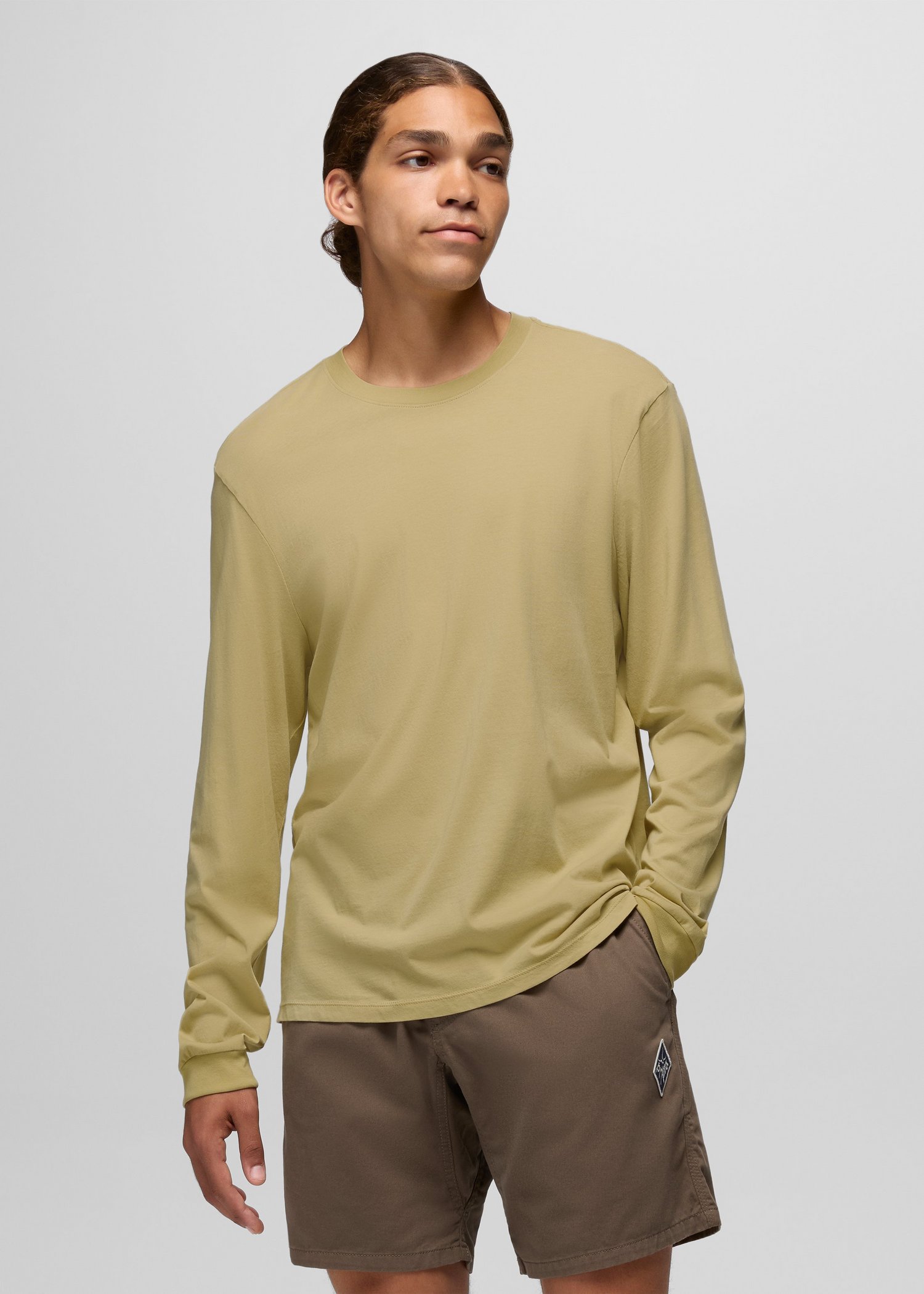 Mens prAna Everyday Long Sleeve Tee - Jackfruit