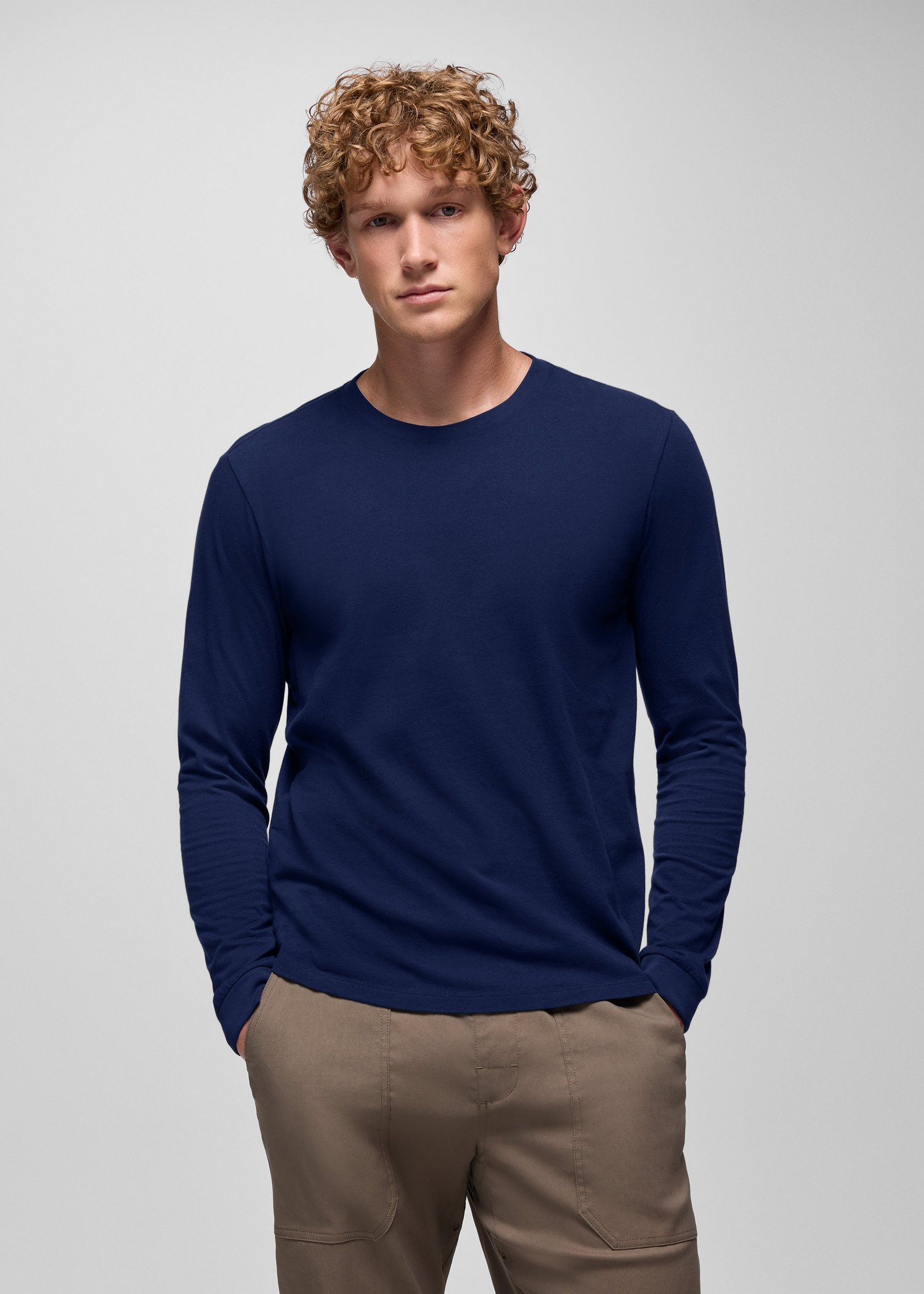 Mens prAna Everyday Long Sleeve Tee - Capulet Blue