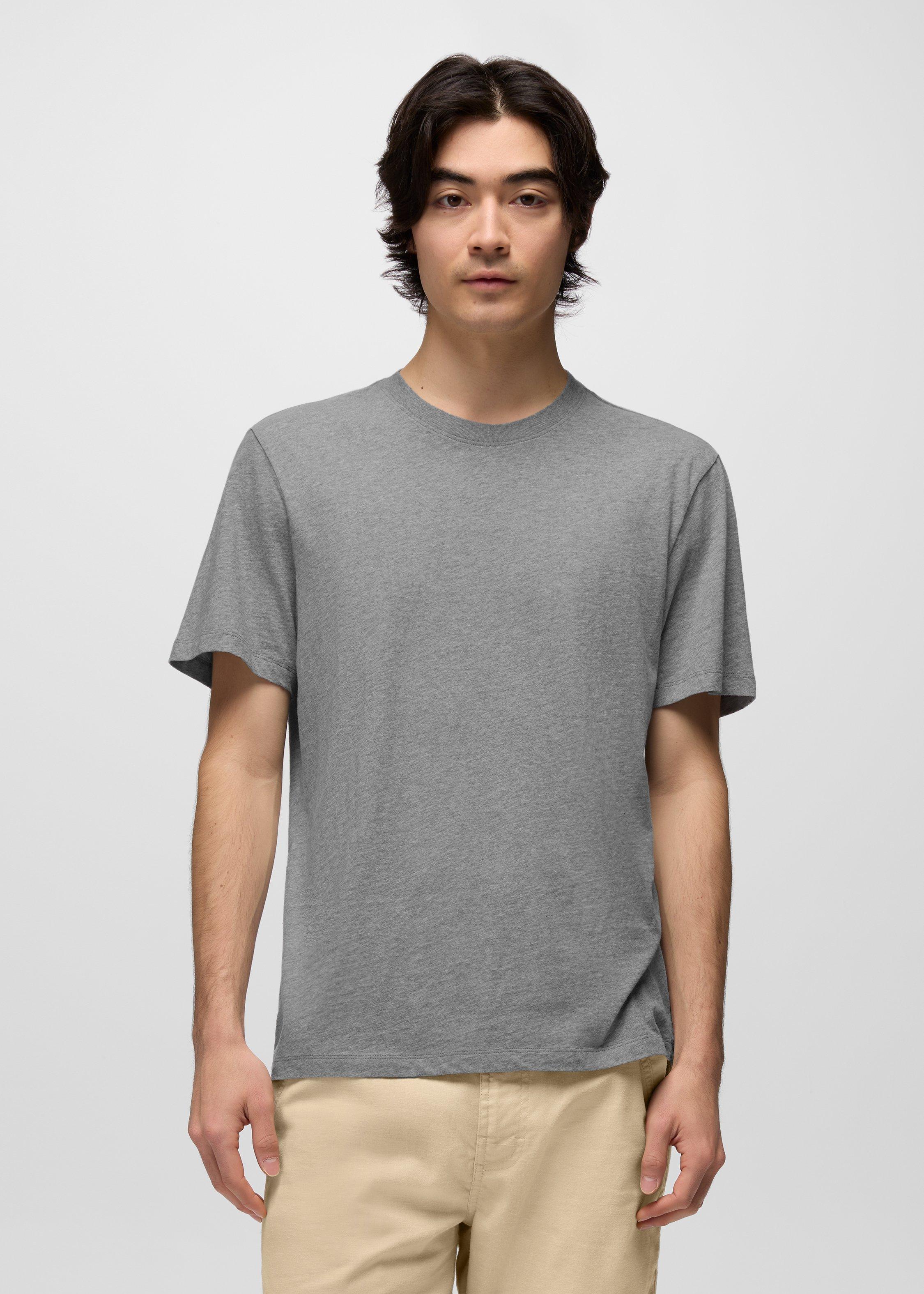 Mens prAna Everyday Short Sleeve Tee - Medium Heather Grey