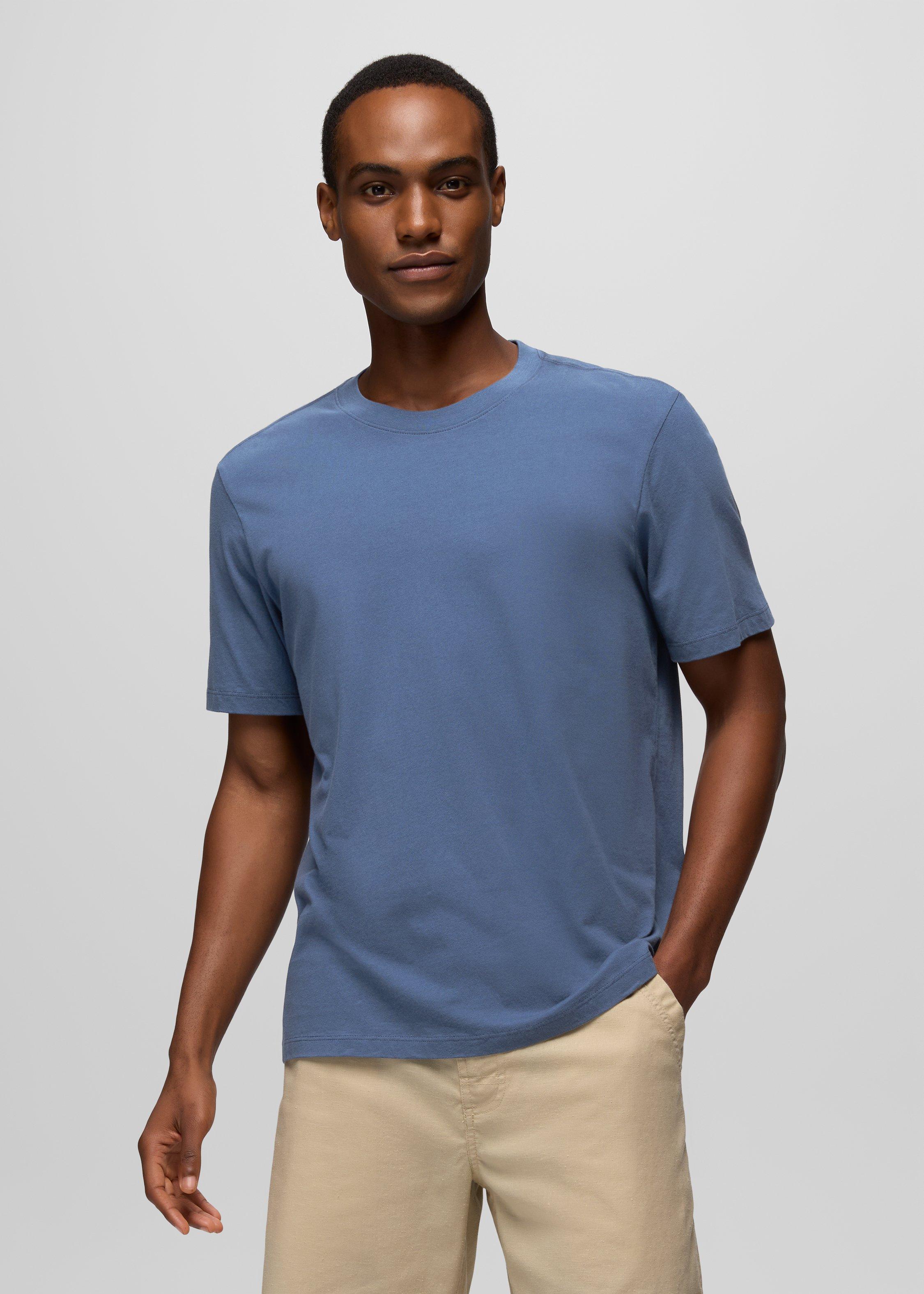 Mens prAna Everyday Short Sleeve Tee - Bluff Blue