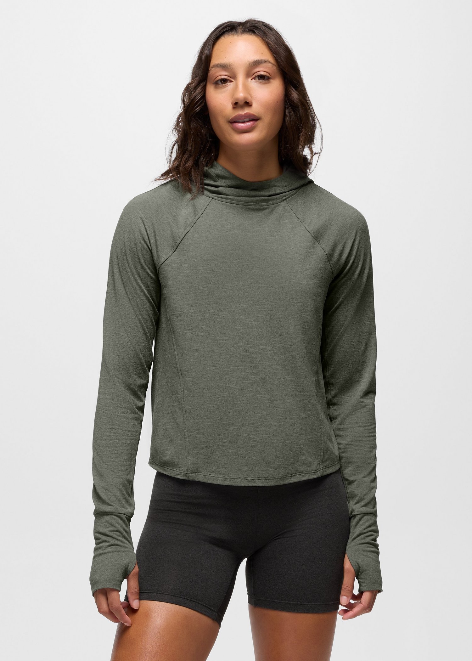 Womens prAna Sol Searcher Sun Hoodie - Thyme