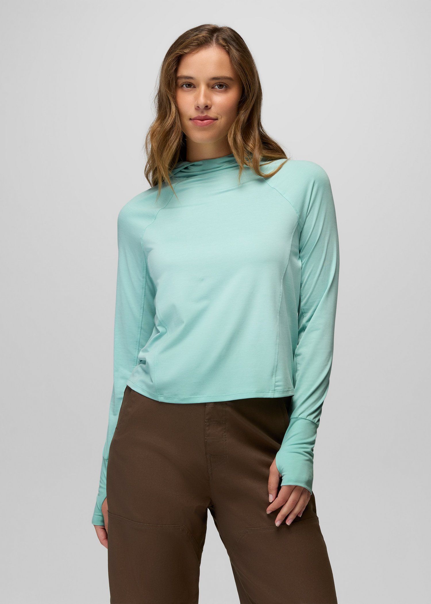 Womens prAna Sol Searcher Sun Hoodie - Sea Glass