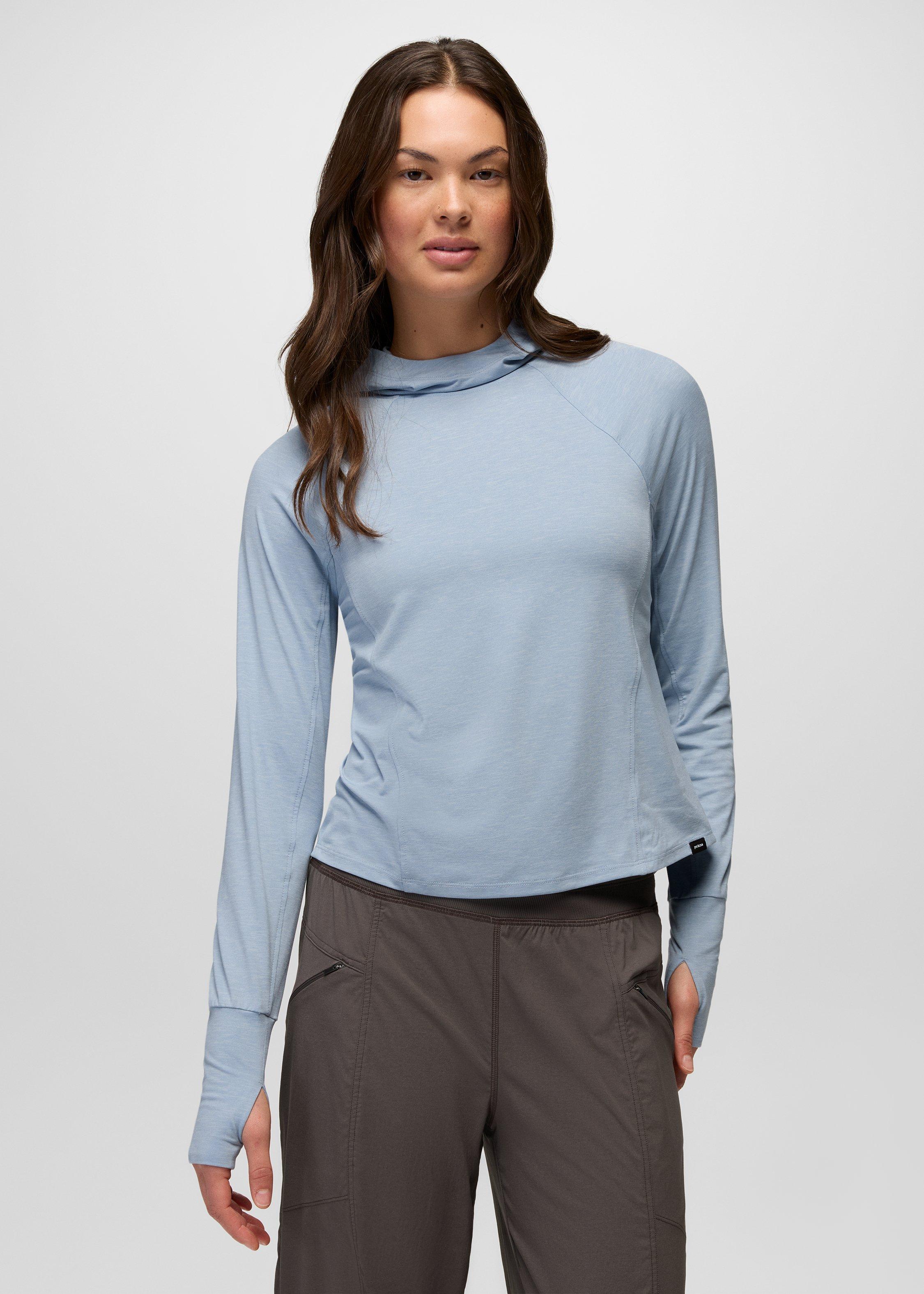 Womens prAna Sol Searcher Sun Hoodie - Glacier Skies