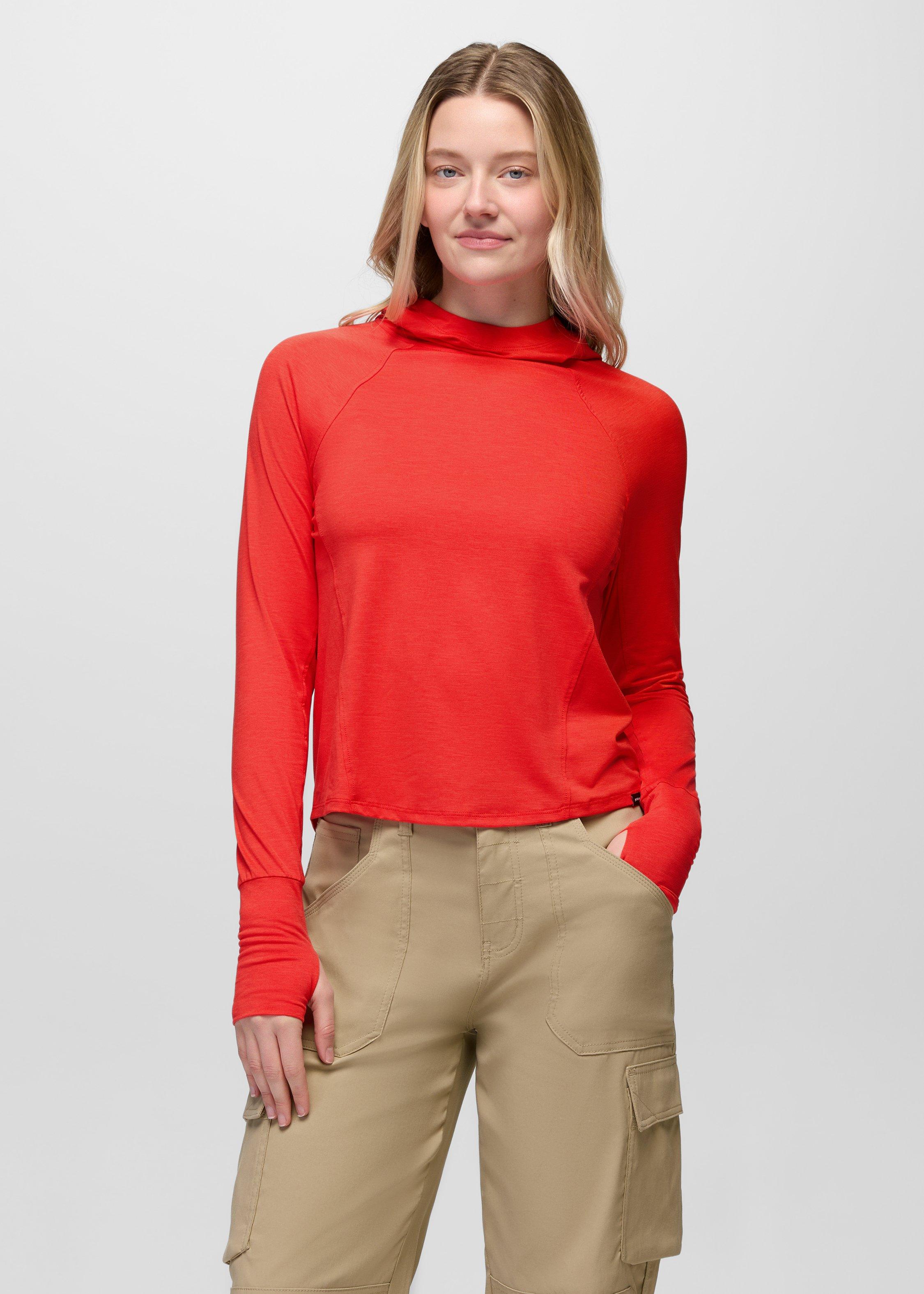 Women's prAna Sol Searcher Sun Hoodie - Pikes Red