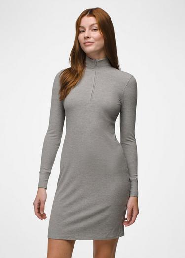 Foundation Rib Long Sleeve Dress, Color: Heather Grey, image 1