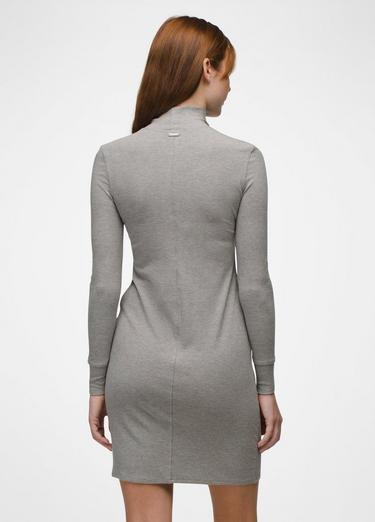 Foundation Rib Long Sleeve Dress, Color: Heather Grey, image 2
