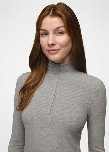 Foundation Rib Long Sleeve Dress, Color: Heather Grey, image 3