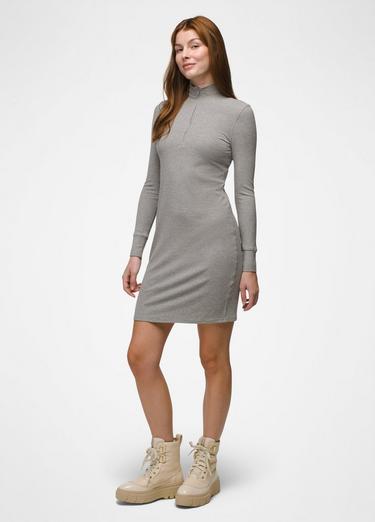 Foundation Rib Long Sleeve Dress, Color: Heather Grey, image 4