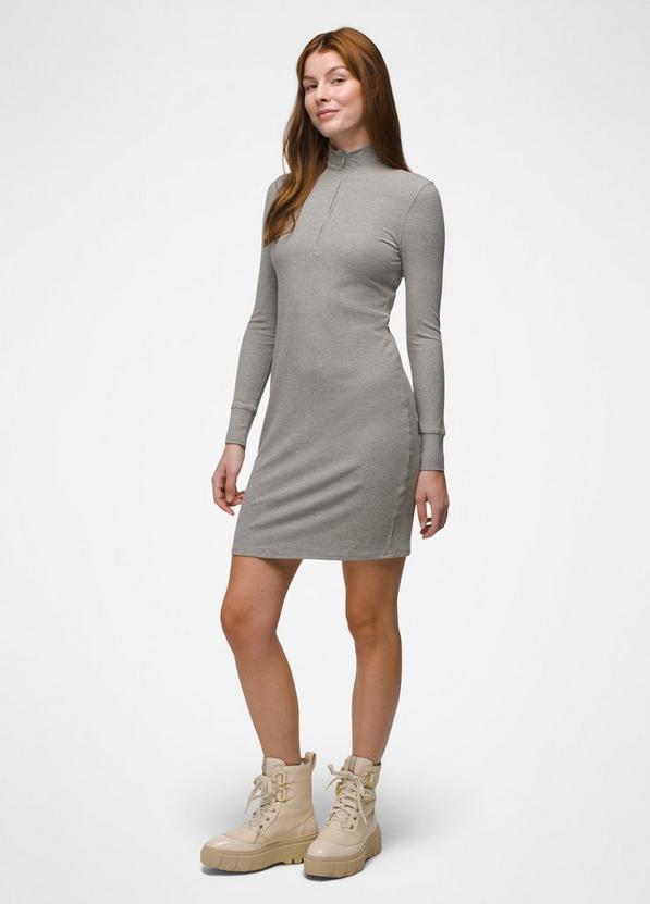 Foundation Rib Long Sleeve Dress, Color: Heather Grey, image 4