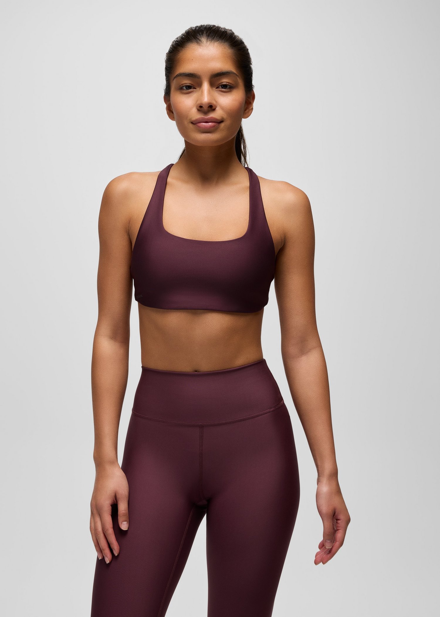 Womens prAna Sculpt™ Deep Breath Bra - Deep Vino