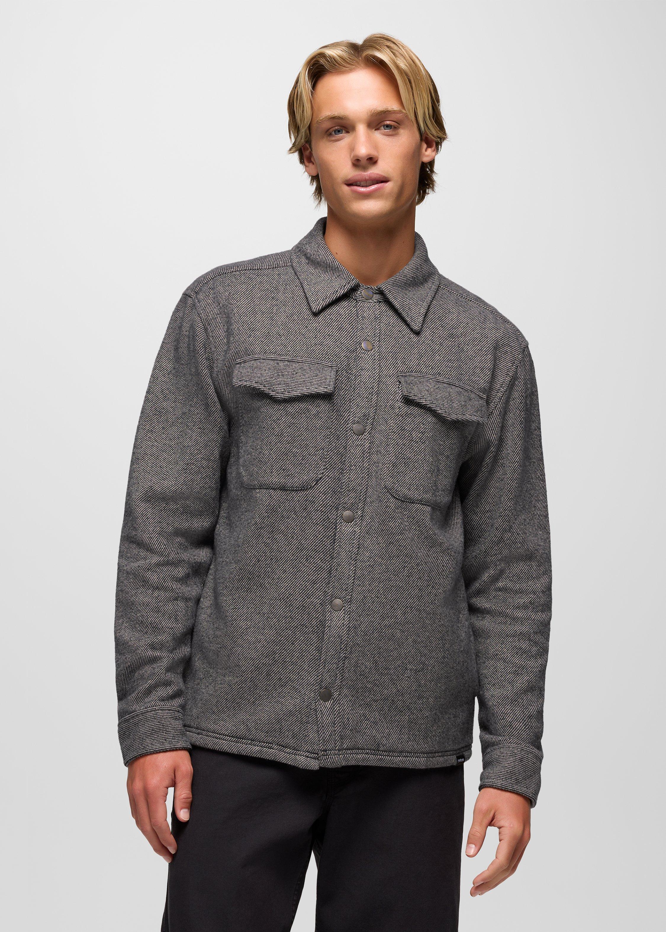 Mens prAna Happy Camp Flannel - Shadow Heather