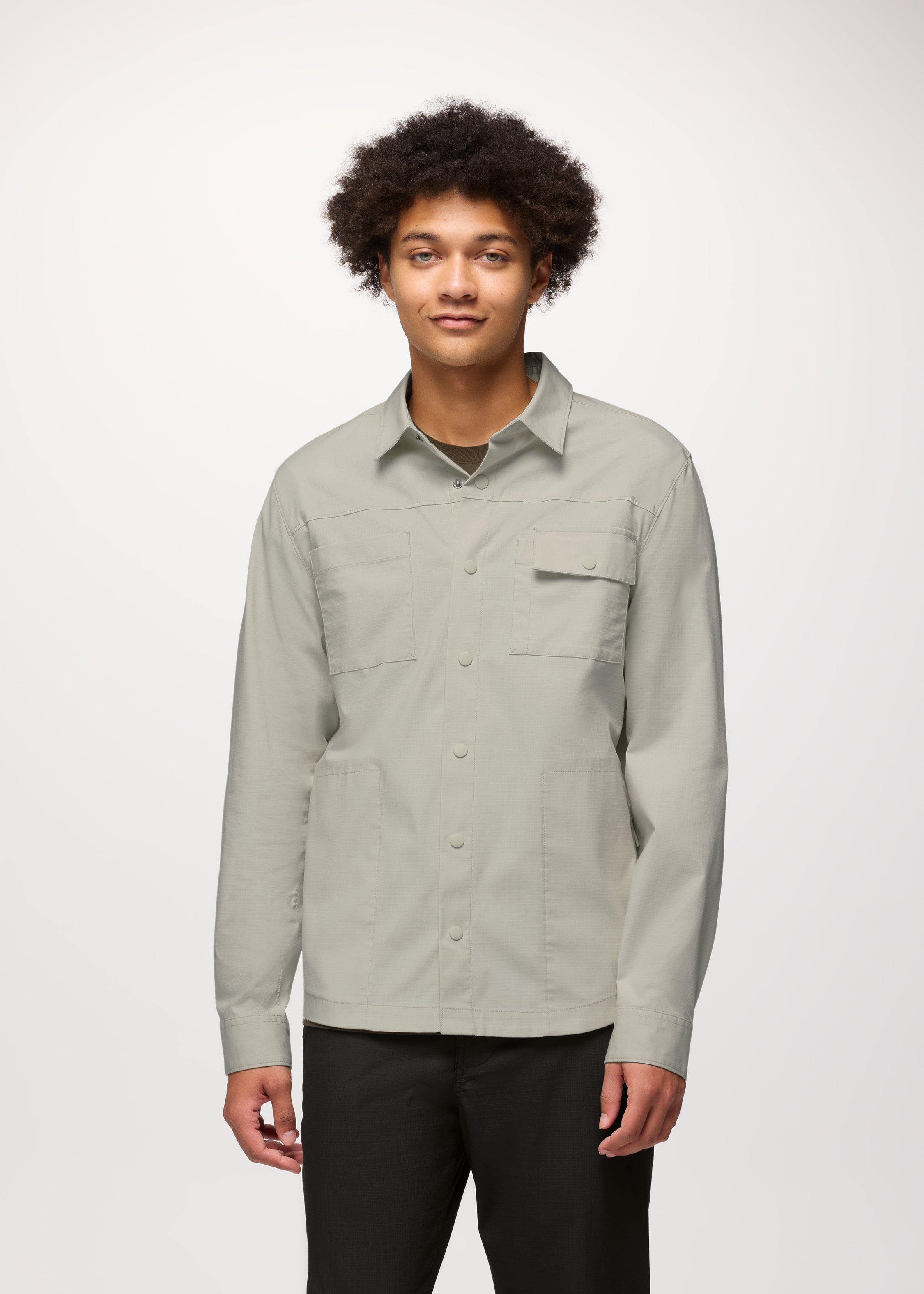 Mens prAna Palisades Ripstop Field Shirt - Jasmine