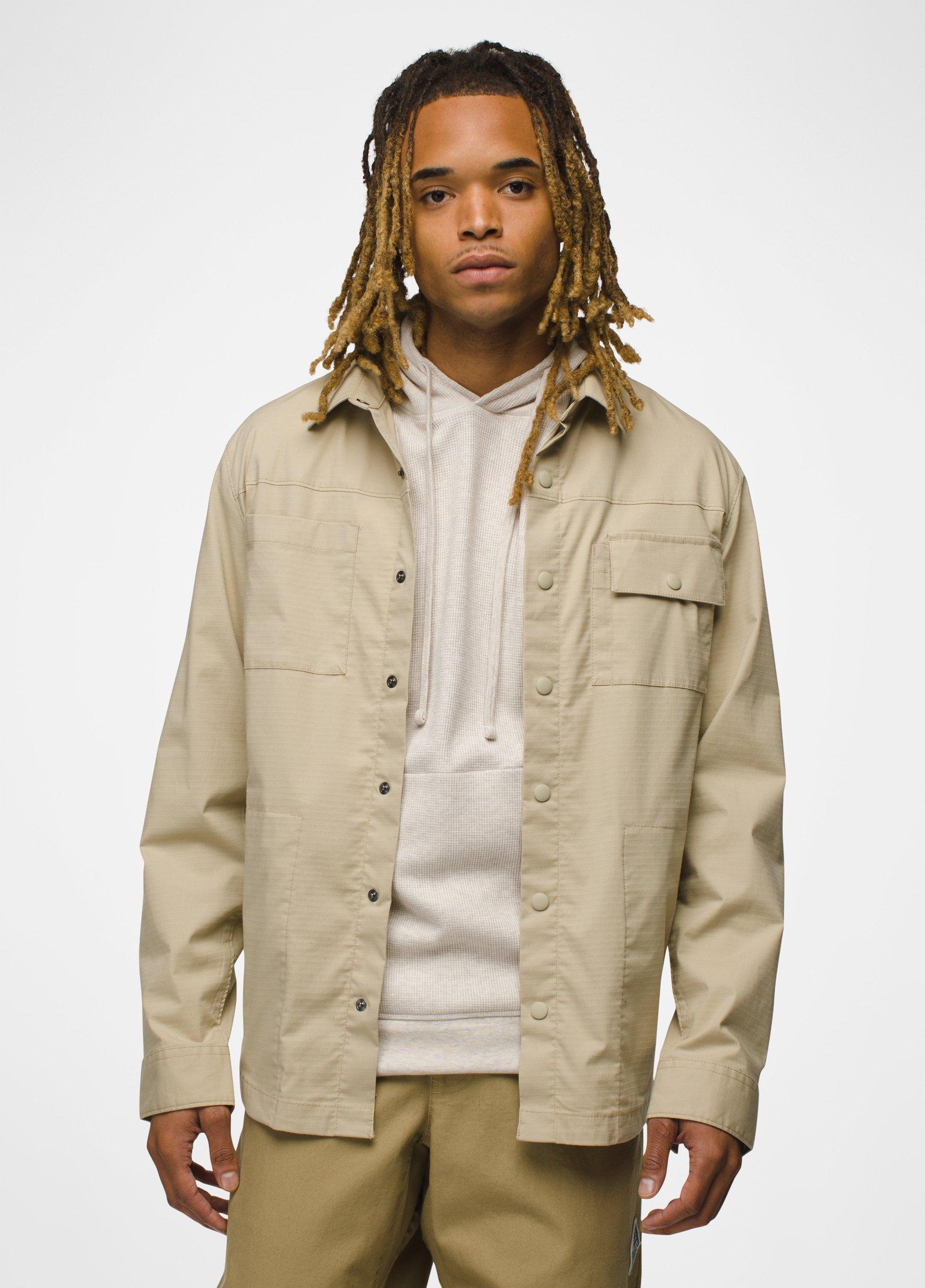Mens prAna Palisades Ripstop Field Shirt - Sandstone