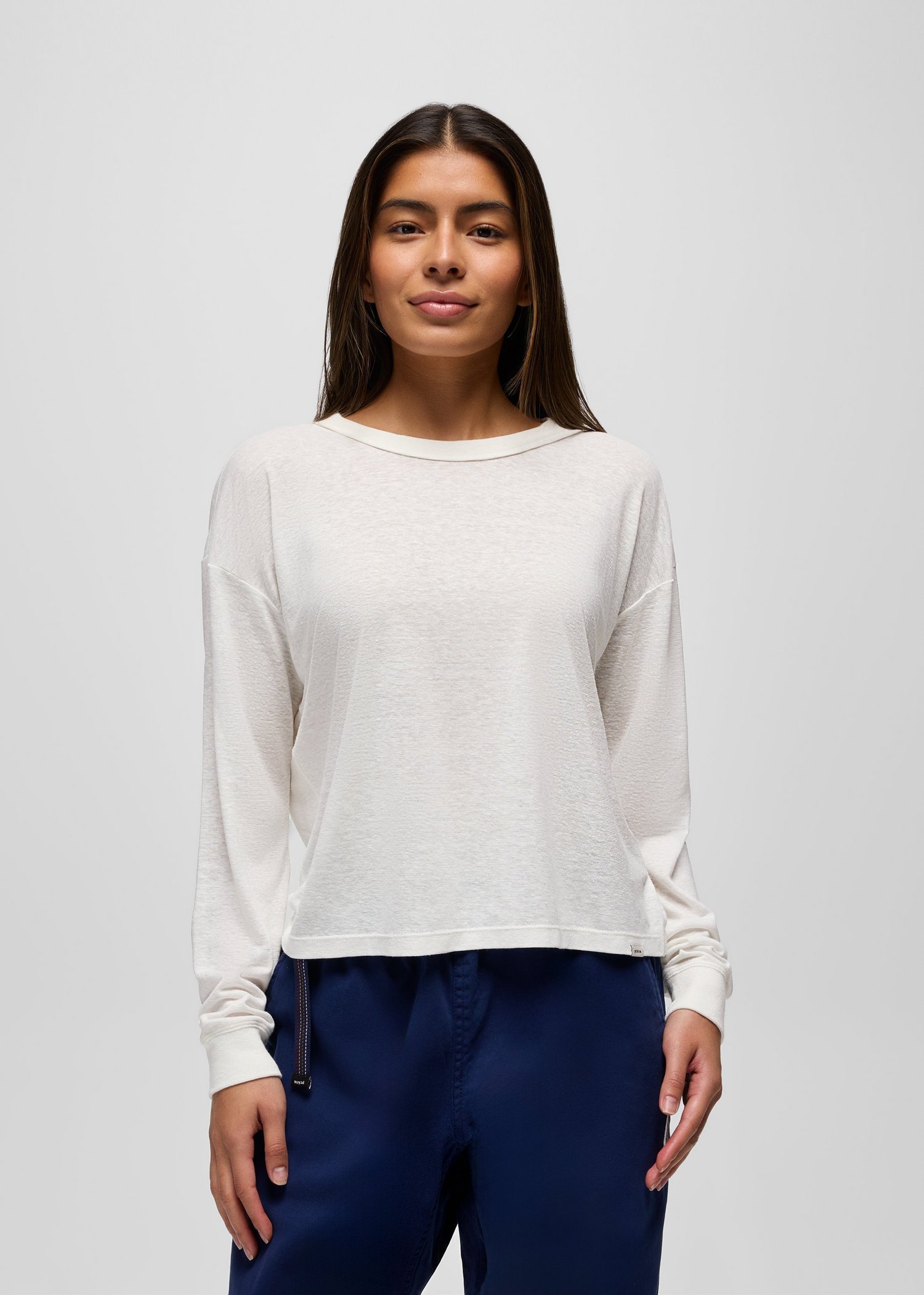Womens prAna Cozy Up Long Sleeve Crew - Soft White