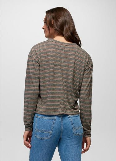 Cozy Up Long Sleeve Crew, Color: Cacao Stripe, image 2
