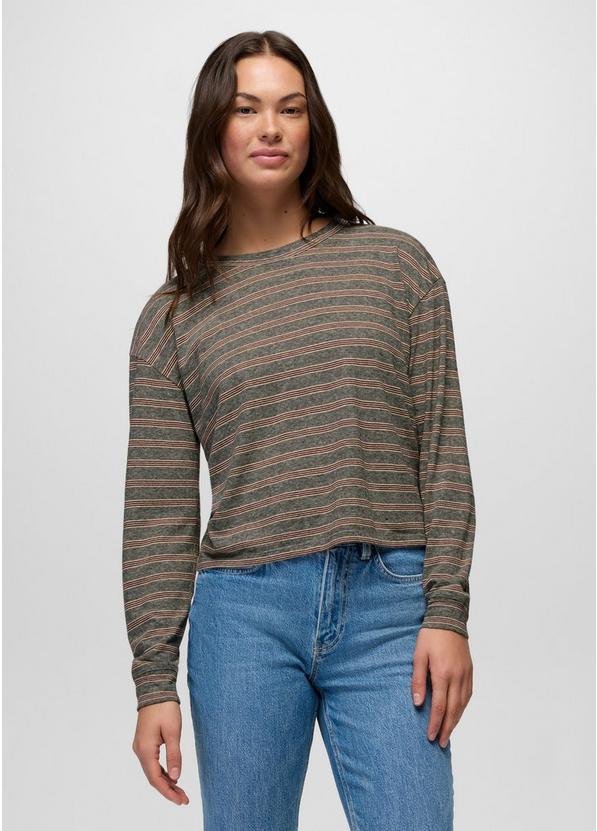Cozy Up Long Sleeve Crew, Color: Cacao Stripe, image 1