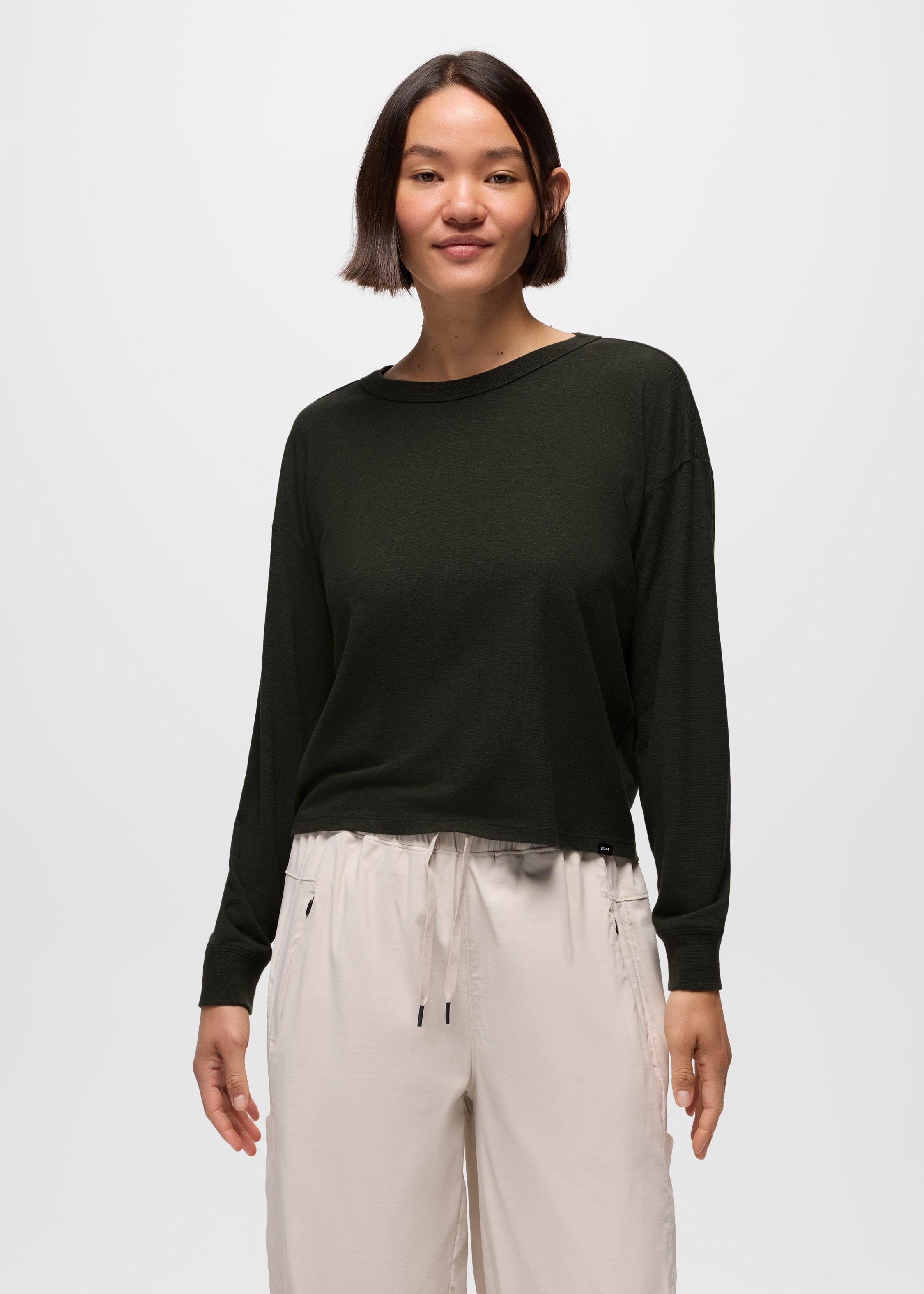 Womens prAna Cozy Up Long Sleeve Crew - Nori