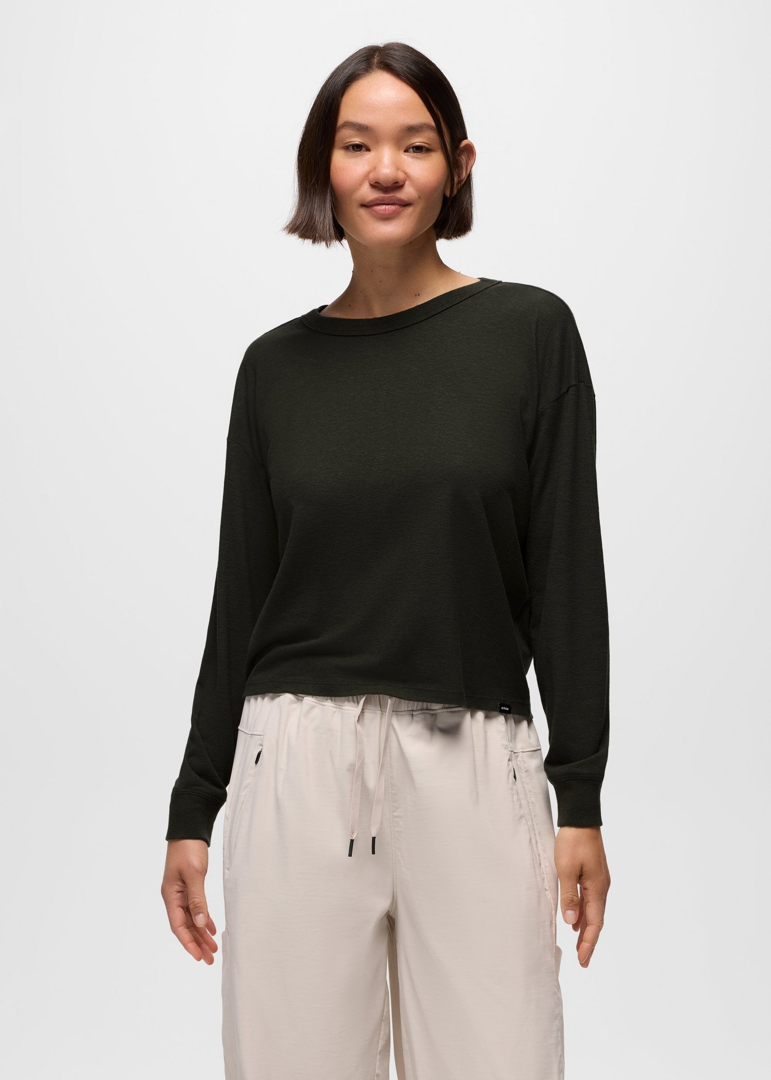 Womens prAna Cozy Up Long Sleeve Crew - Nori
