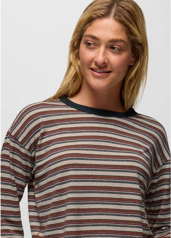 Cozy Up Long Sleeve Crew, Color: Stormy Night Stripe, image 3