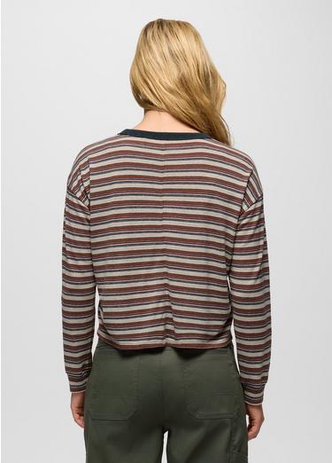Cozy Up Long Sleeve Crew, Color: Stormy Night Stripe, image 2