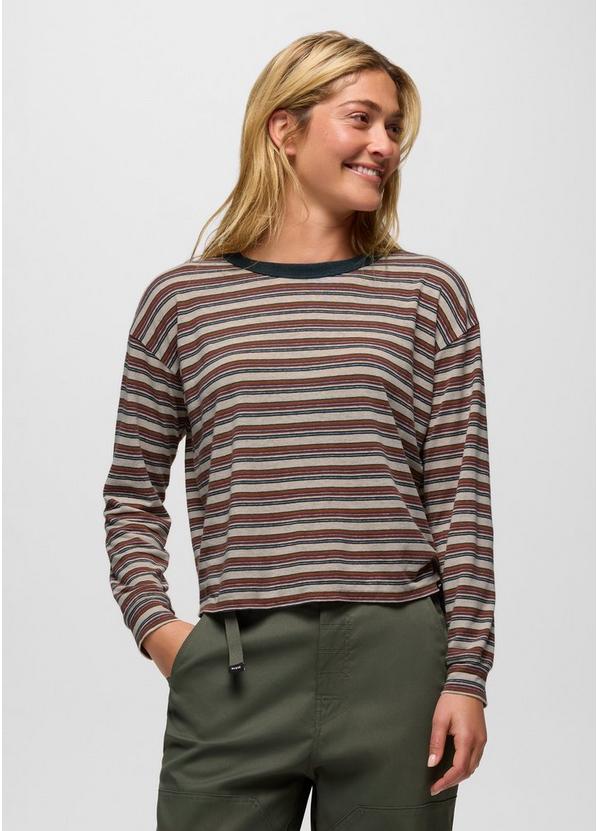 Cozy Up Long Sleeve Crew, Color: Stormy Night Stripe, image 1