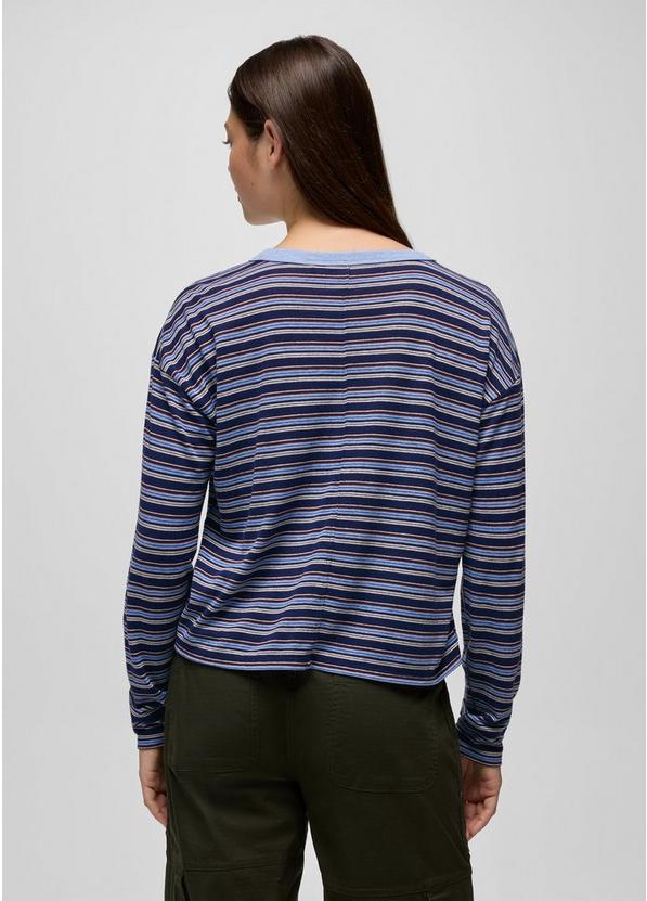 Cozy Up Long Sleeve Crew, Color: Capulet Blue Stripe, image 8