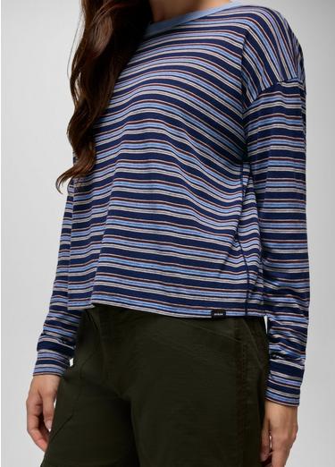 Cozy Up Long Sleeve Crew, Color: Capulet Blue Stripe, image 12