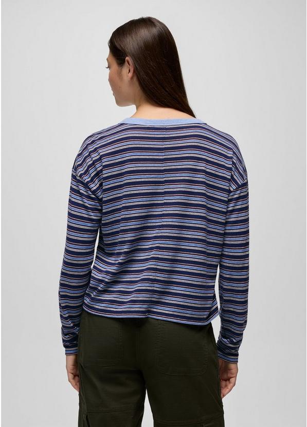Cozy Up Long Sleeve Crew, Color: Capulet Blue Stripe, image 2