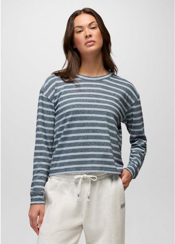 Cozy Up Long Sleeve Crew, Color: Glacier Skies Stripe, image 5