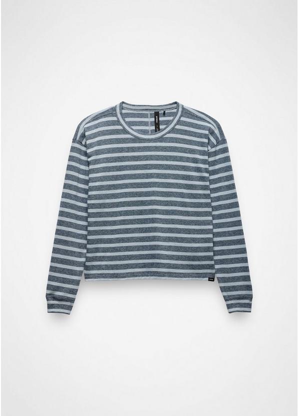 Cozy Up Long Sleeve Crew, Color: Glacier Skies Stripe, image 1