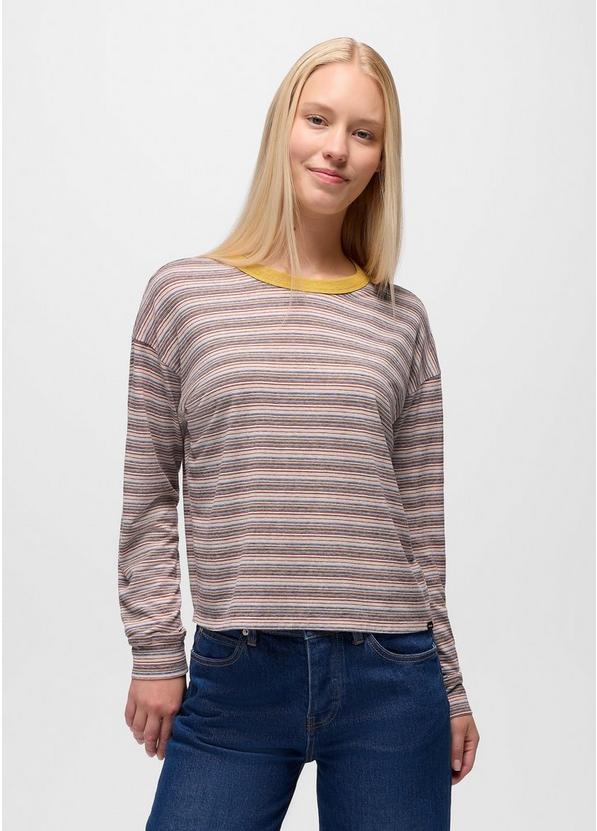 Cozy Up Long Sleeve Crew, Color: Dijon Stripe, image 7