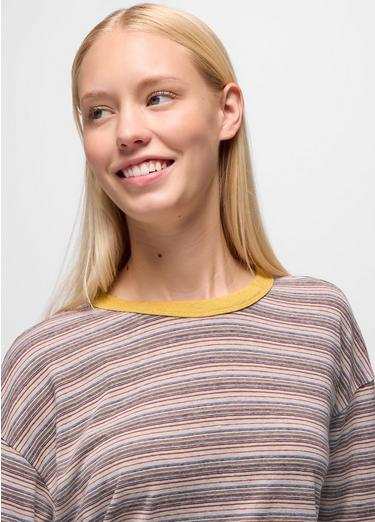 Cozy Up Long Sleeve Crew, Color: Dijon Stripe, image 7