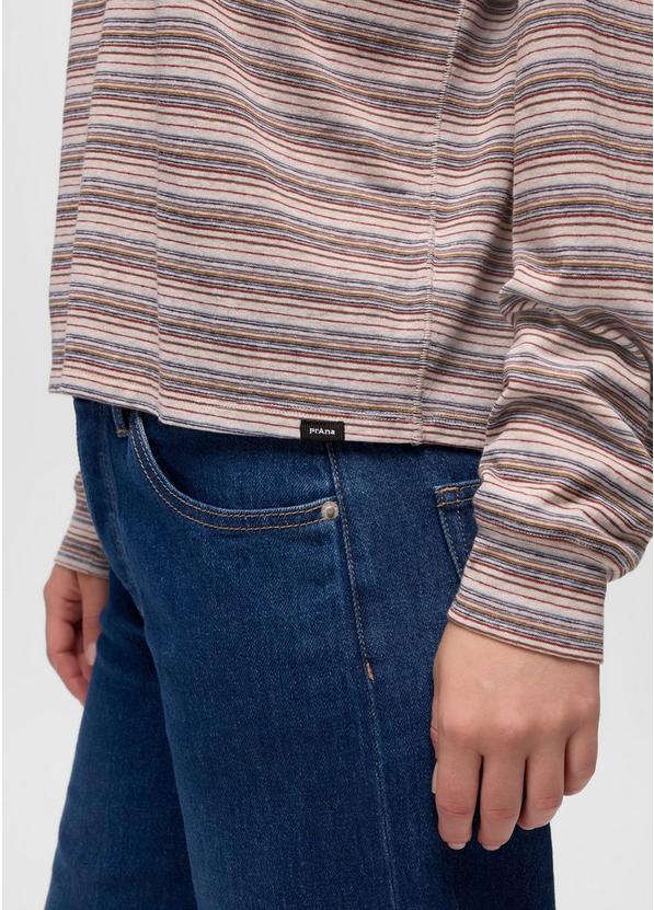 Cozy Up Long Sleeve Crew, Color: Dijon Stripe, image 4