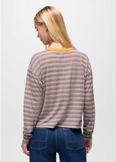 Cozy Up Long Sleeve Crew, Color: Dijon Stripe, image 4