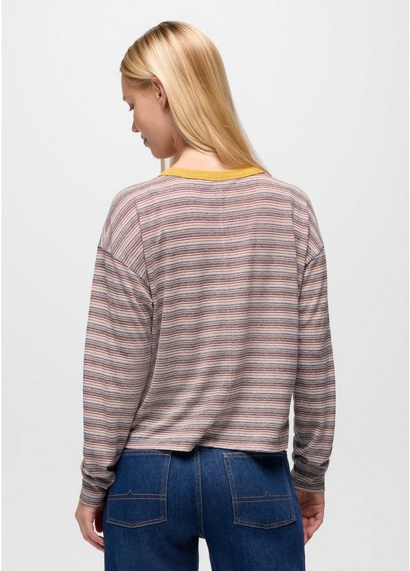 Cozy Up Long Sleeve Crew, Color: Dijon Stripe, image 2