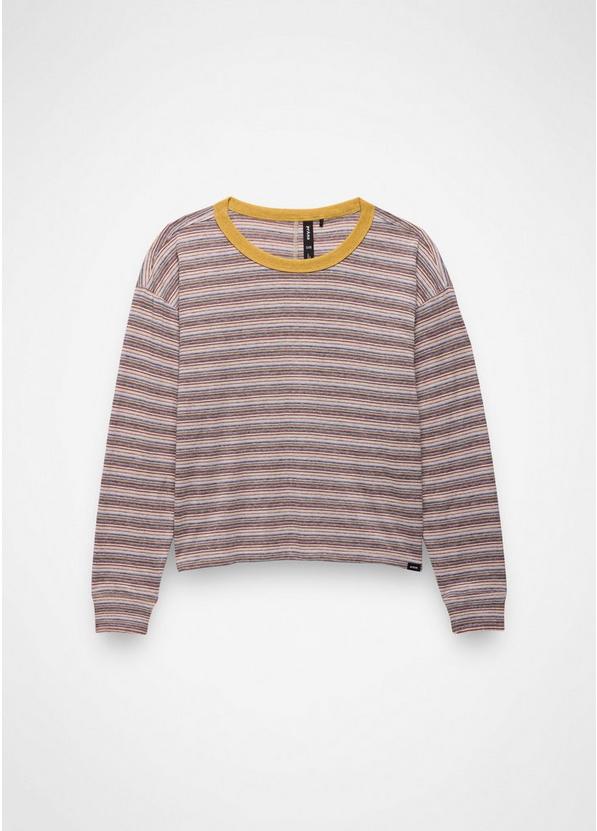 Cozy Up Long Sleeve Crew, Color: Dijon Stripe, image 6