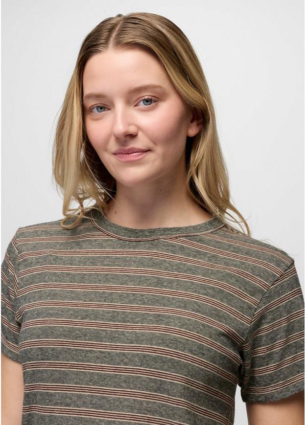 Cozy Up Short Sleeve Crew, Color: Cacao Stripe, image 3