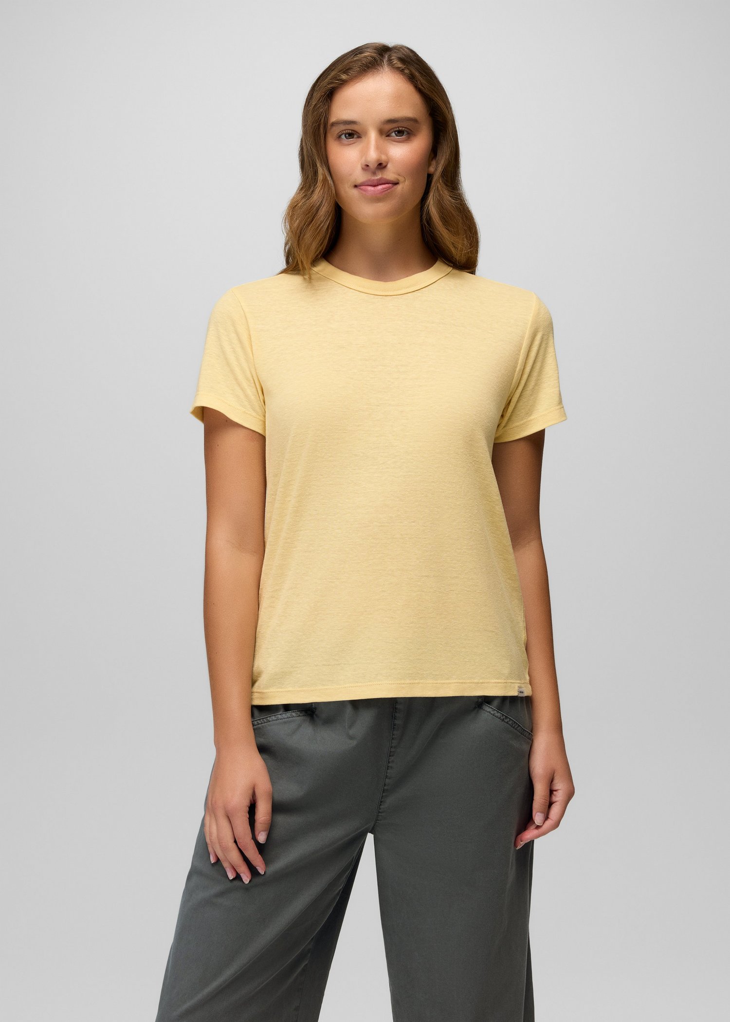 Womens prAna Cozy Up Short Sleeve Crew - Vanilla Bean