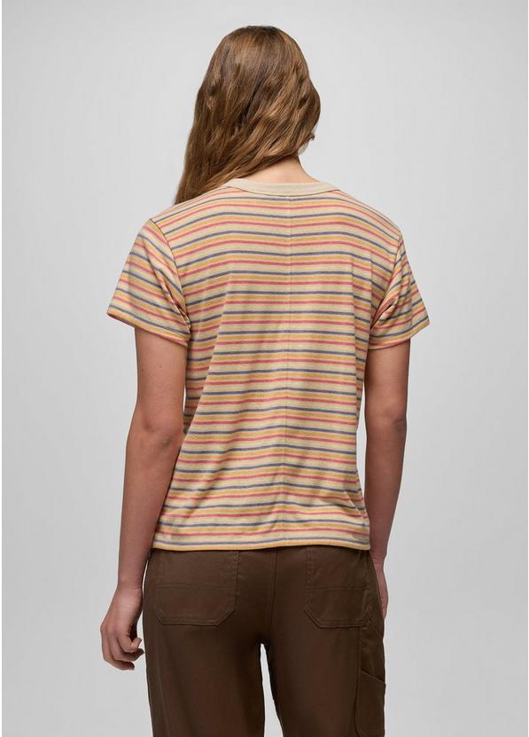 Cozy Up Short Sleeve Crew, Color: Vanilla Bean Stripe, image 2