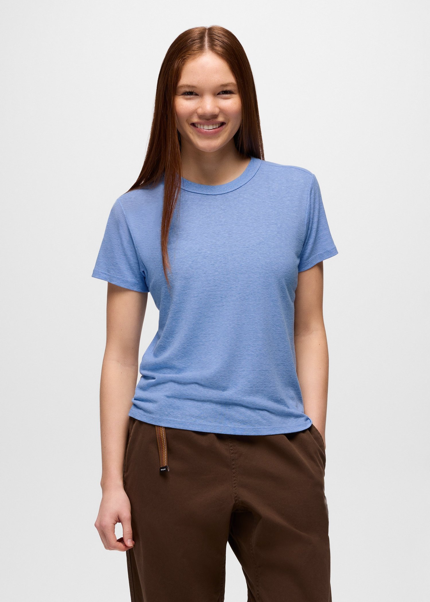 Womens prAna Cozy Up Short Sleeve Crew - Blue Vibes