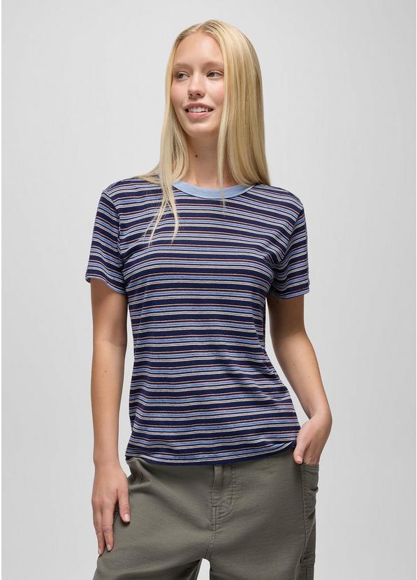 Cozy Up Short Sleeve Crew, Color: Capulet Blue Stripe, image 7