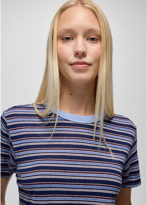 Cozy Up Short Sleeve Crew, Color: Capulet Blue Stripe, image 3