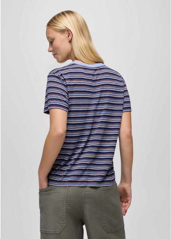 Cozy Up Short Sleeve Crew, Color: Capulet Blue Stripe, image 2