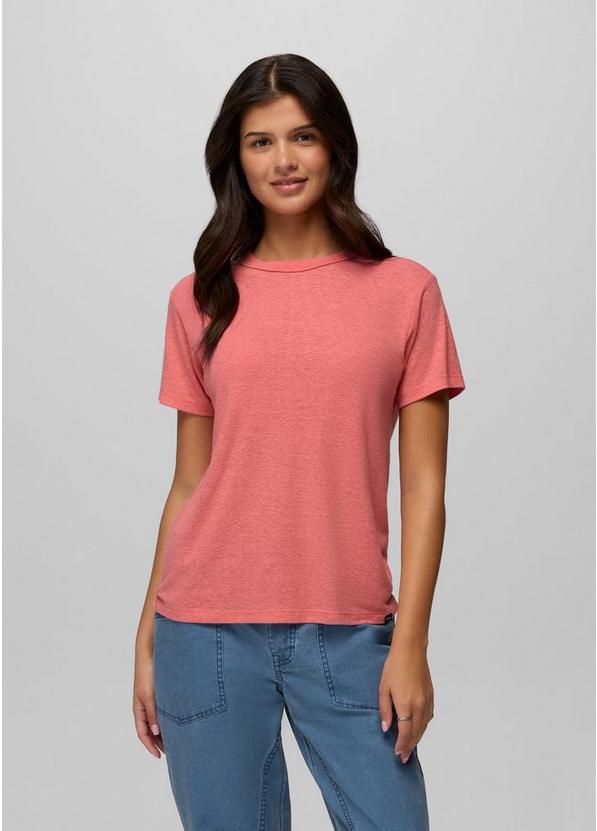 Cozy Up Short Sleeve Crew, Color: Guava, image 1