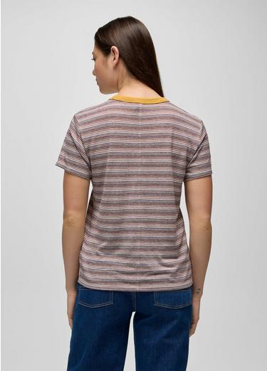 Cozy Up Short Sleeve Crew, Color: Dijon Stripe, image 16