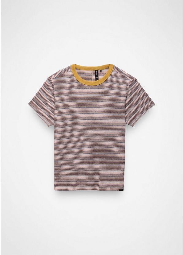 Cozy Up Short Sleeve Crew, Color: Dijon Stripe, image 5