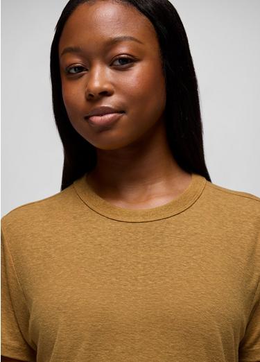 Cozy Up Short Sleeve Crew, Color: Dijon, image 27