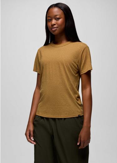 Cozy Up Short Sleeve Crew, Color: Dijon, image 13